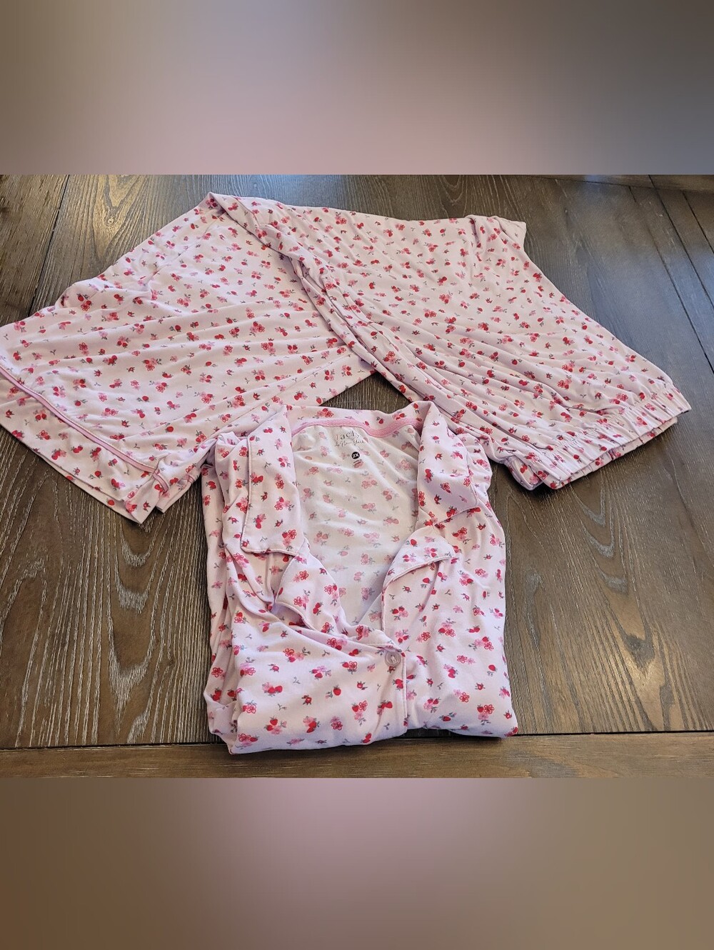 Pink Floral Pajama Set - Soft Button-Front Nightwear